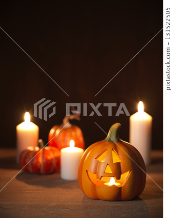 萬聖節圖片：鬼南瓜和蠟燭 131522505