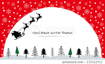 Christmas background. Winter frame. Snowy field decoration. Christmas background. Winter frame. Snowy field decoration. 131522512