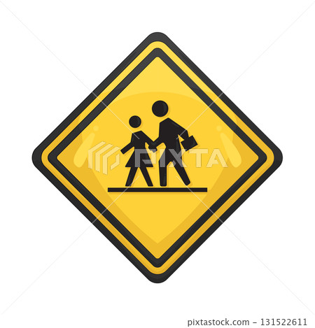 Illustration of school zone sign  131522611