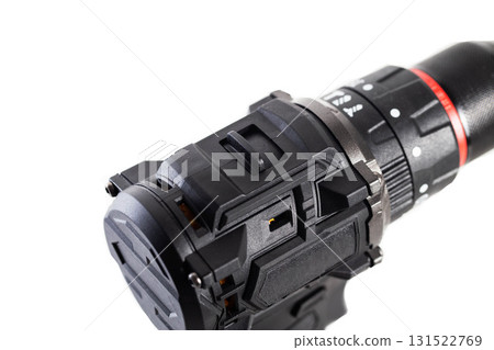 Compact electric drill with adjustable torque settings for home improvement tasks and DIY projects, isolate 131522769