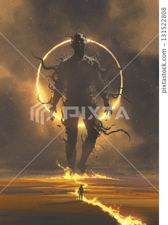 Warrior Confronts the Unraveling Titan 131522808