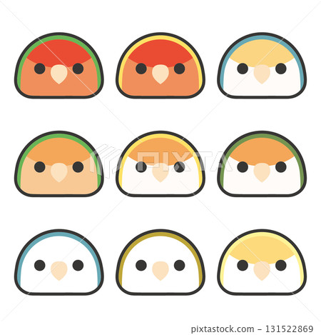 Cockatiel face icon set 131522869