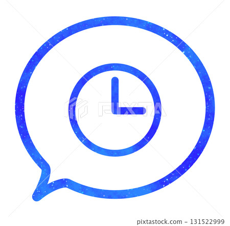 Blue starry sky | Clock icon speech bubble Blue starry sky | Clock icon speech bubble 131522999