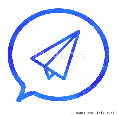 Blue starry sky | Paper plane icon speech bubble Blue starry sky | Paper plane icon speech bubble 131523031
