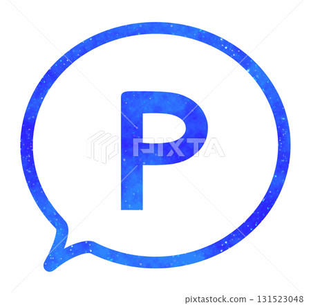 Blue starry sky | Simple P mark speech bubble 131523048