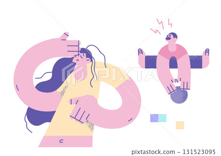 Postpartum depression and tiredness concept 131523095