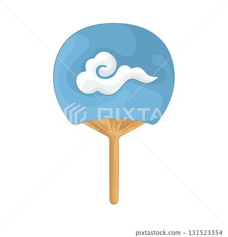Illustration of Japanese hand fan 131523354
