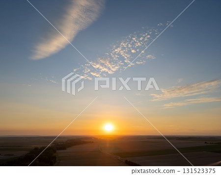 Bergnicourt, Rethel, Ardennes, Grand-Est, France, August, 28th, 2025, Witness the Majestic Sunset 131523375