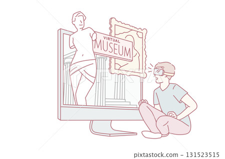 Virtual museum and technologies concept. Virtual museum and technologies concept. 131523515