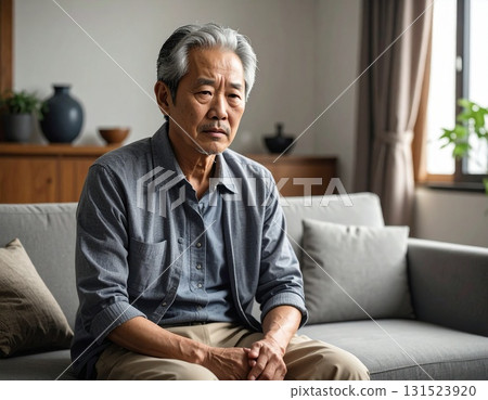 一位老人看起來很焦慮,這是人工智慧生成的素材 一位老人看起來很焦慮,這是人工智慧生成的素材 131523920