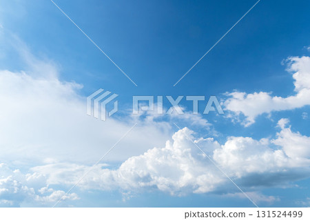 Summer sky: Evening blue sky and cumulus clouds 07 131524499
