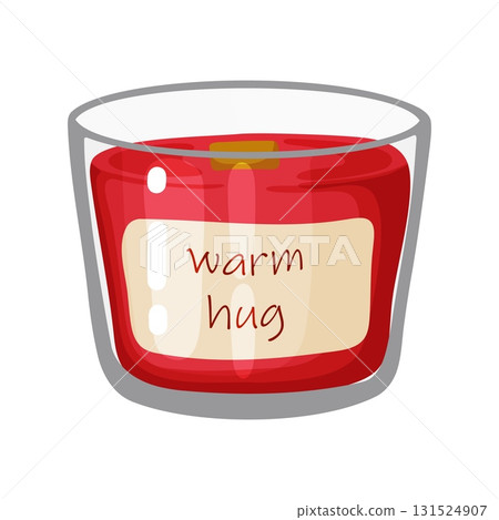 Scented Jar Candle with Warm Hug Label Scented Jar Candle with Warm Hug Label 131524907