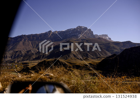 Mountain landscape taken from a car window 131524938
