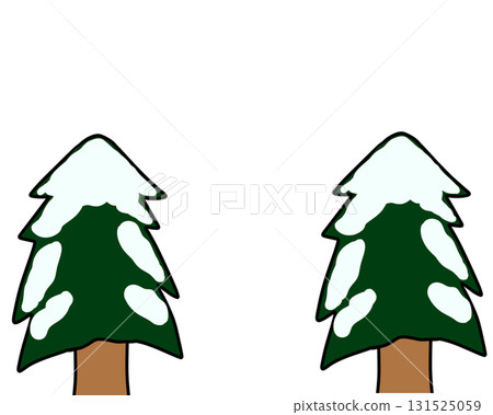 Snow piled up tree simple winter 131525059