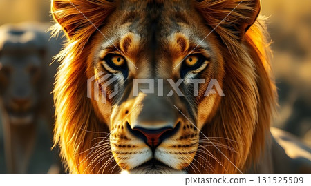 Majestic Lion Portrait Close Up in the Wild | King of the Jungle Wildlife Photography. 131525509