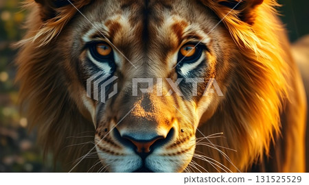 Majestic Lion Portrait Close Up in the Wild | King of the Jungle Wildlife Photography. 131525529