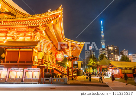東京:淺草寺和天空樹的夜景 東京:淺草寺和天空樹的夜景 131525537
