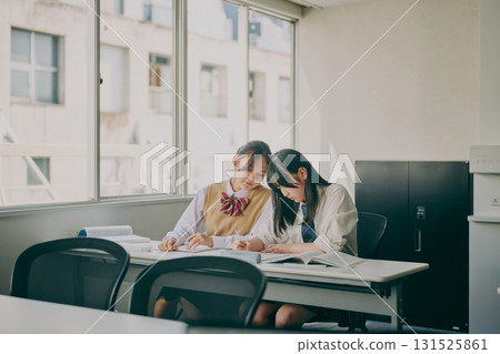 Female student attending cram school 131525861