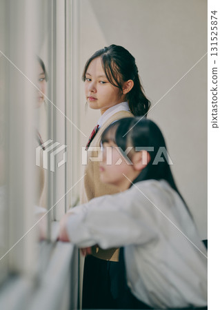 Female student attending cram school Female student attending cram school 131525874