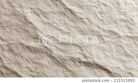 Crinkled Beige Paper Texture Close Up for Background Design and Creative Projects 131525893