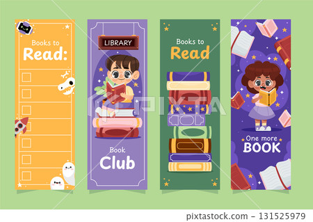 Vertical Bookmarks and Reading Cards for Children Library Promotion Vertical Bookmarks and Reading Cards for Children Library Promotion 131525979