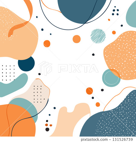 Abstract pop art color paint splash pattern background. Vector overlay geometric design of trendy Memphis 80s-90s style. Abstract pop art color paint splash pattern background. Vector overlay geometric design of trendy Memphis 80s-90s style. 131526739