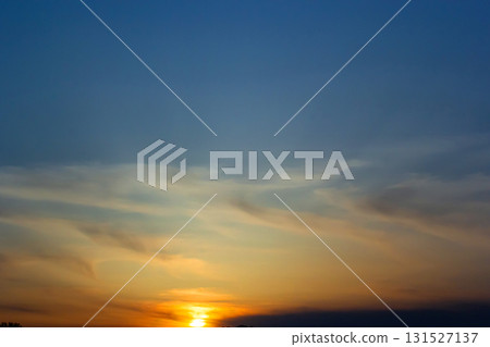 Horizon panorama and dramatic twilight sky and cloud sunset background. Natural sky background texture, beautiful color. Dark clouds, big storm and rain. Weather and nature concept Horizon panorama and dramatic twilight sky and cloud sunset background. Natural sky background texture, beautiful color. Dark clouds, big storm and rain. Weather and nature concept 131527137