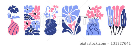 Modern doodle flower compositions 131527641