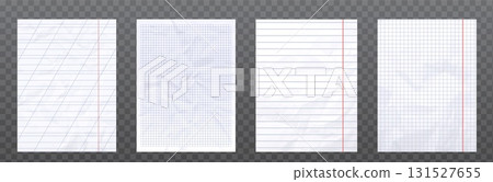 Crumpled notebook paper with grid patterns Crumpled notebook paper with grid patterns 131527655