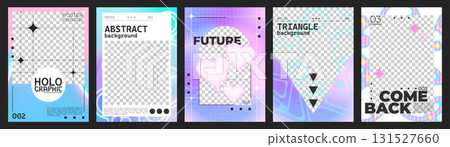 Y2k poster templates with gradient bg 131527660
