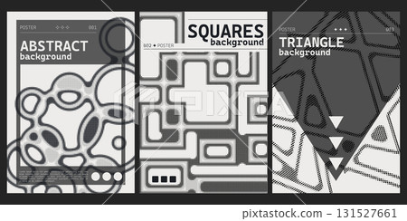 Modern y2k poster designs with gradient halftone 131527661