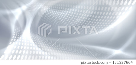 Flowing dot pattern with gray tech waves 131527664
