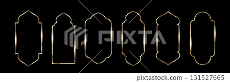 Ornate golden frame set with Ramadan arch Ornate golden frame set with Ramadan arch 131527665