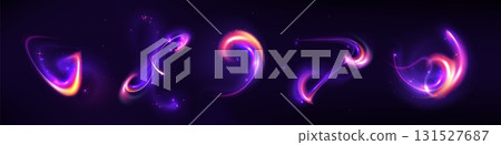 Glowing magic swirls with dust and fairy sparkles 131527687