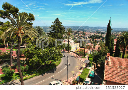 GRASSE, FRANCE - JULY 5: Veiw of Grasse Town in the southern France on July 5, 2022 in Grasse, France. Grasse is famous for its perfume industry. The city was founded in the XI century. 131528027