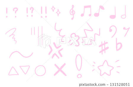 手繪風格符號圖示集粉紅色簡單 131528051