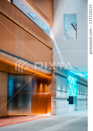 Modern QSNCC Bangkok interior atrium with curved walls, Contemporary convention center lobby featuring elegant design Modern QSNCC Bangkok interior atrium with curved walls, Contemporary convention center lobby featuring elegant design 131528225