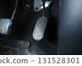 Close up of car accelerator pedal inside vehicle interior 131528301