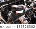 Car battery on engine bay, maintenance free battery 131528302