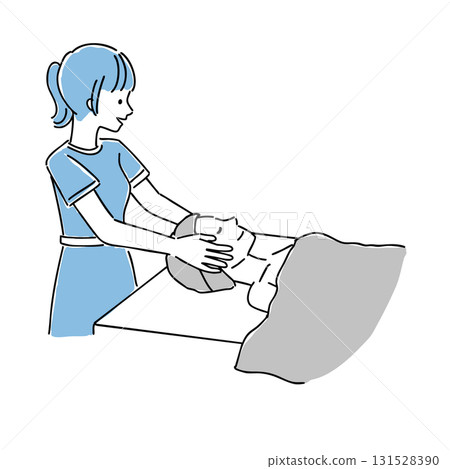 A woman receiving care at a beauty salon 131528390