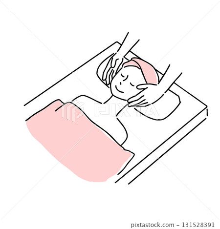 A woman receiving care at a beauty salon A woman receiving care at a beauty salon 131528391