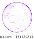 3D glassmorphism globe icon with continents. Minimal glossy purple symbol representing world, earth, international, education, and environment 131529213