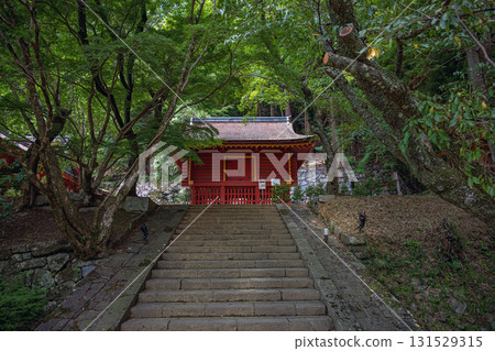 從東寶殿(重要文化財產)的石階上眺望奈良談山神社 從東寶殿(重要文化財產)的石階上眺望奈良談山神社 131529315