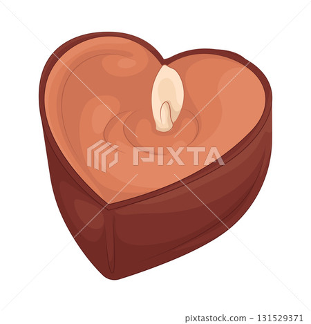 Illustration of heart candle  131529371