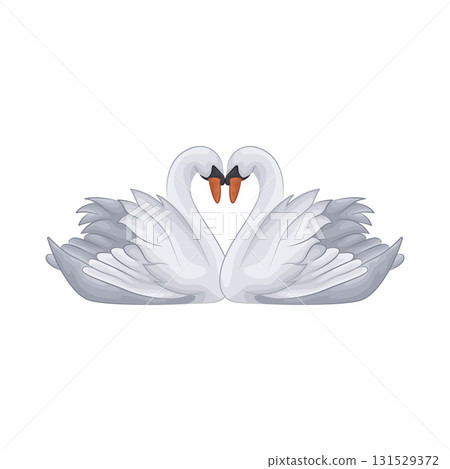 Illustration of swan couple 131529372