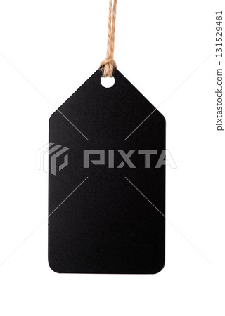Empty black tag on white background Empty black tag on white background 131529481