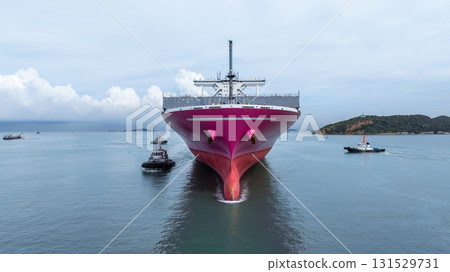 Container ship cargo shipping business logistic import and export freight transportation by container ship in open sea, Container loading cargo freight ship boat. 131529731