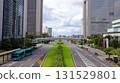 Articulated bus in Kaihin Makuhari business district 131529801