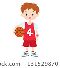 Illustration of a boy holding a basketball 131529870
