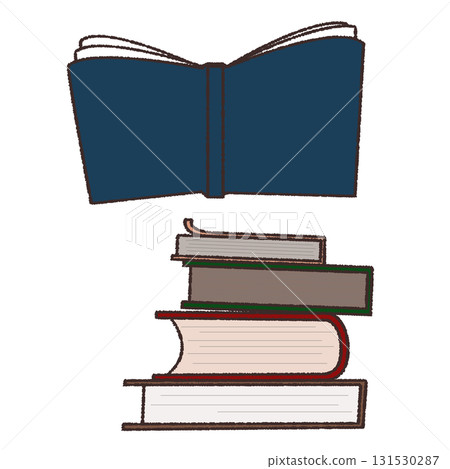 Illustration of stacked books Illustration of stacked books 131530287